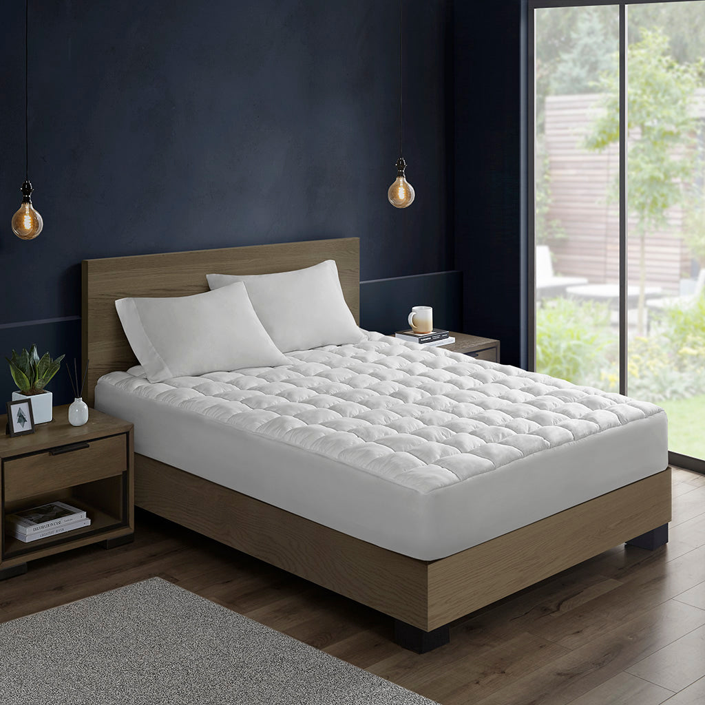 Dream Puff Overfilled Down Alternative Mattress Pad - White