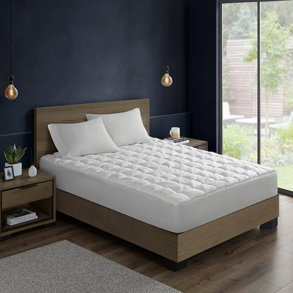Dream Puff Overfilled Down Alternative Mattress Pad - White