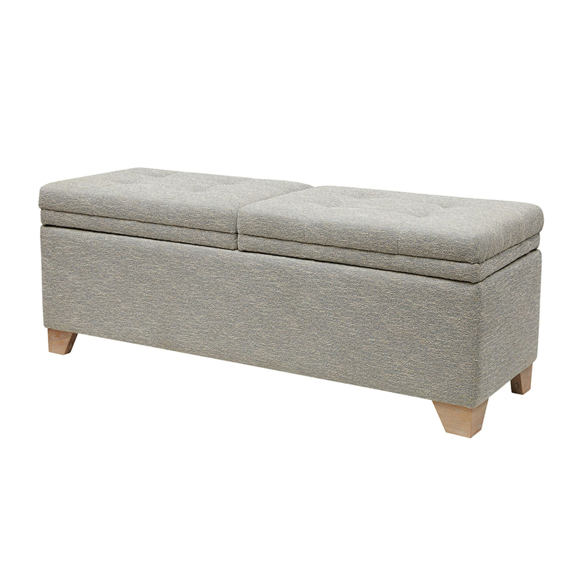 Ashcroft Dual Compartment Flip-Top Storage Bench - Grey Multi
