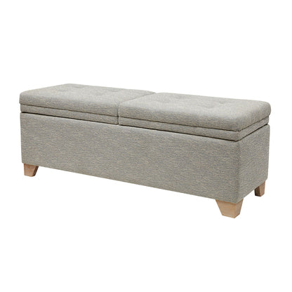 Ashcroft Dual Compartment Flip-Top Storage Bench - Grey Multi