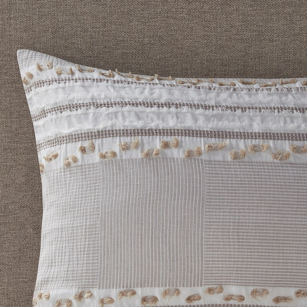 Lennon Organic Cotton Jacquard Duvet Cover Set