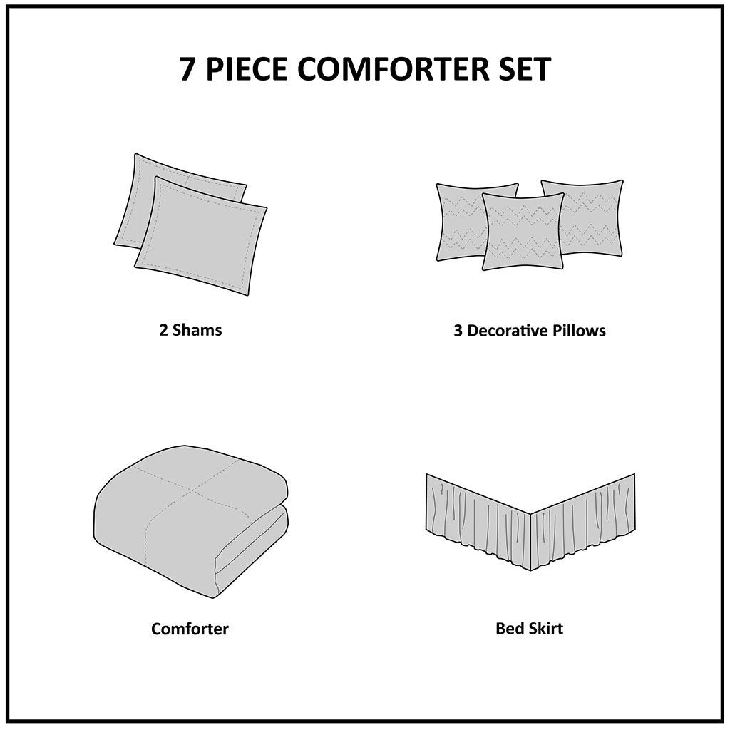 Chicago 7-Piece Comforter Set Comforter Sets By Olliix/JLA HOME (E & E Co., Ltd)