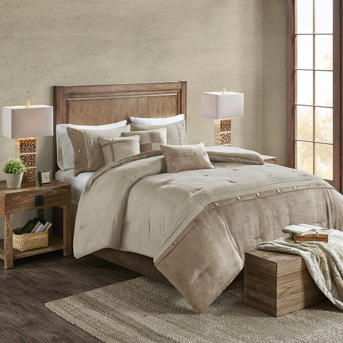Boone Tan 7-Piece Comforter Set Comforter Sets By Olliix/JLA HOME (E & E Co., Ltd)