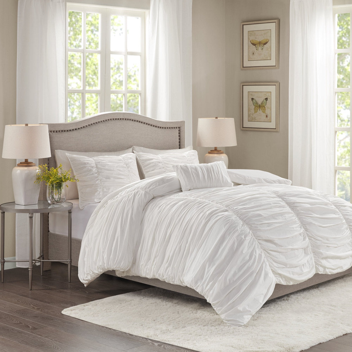 Delancey White 4-Piece Comforter Set Comforter Sets By Olliix/JLA HOME (E & E Co., Ltd)