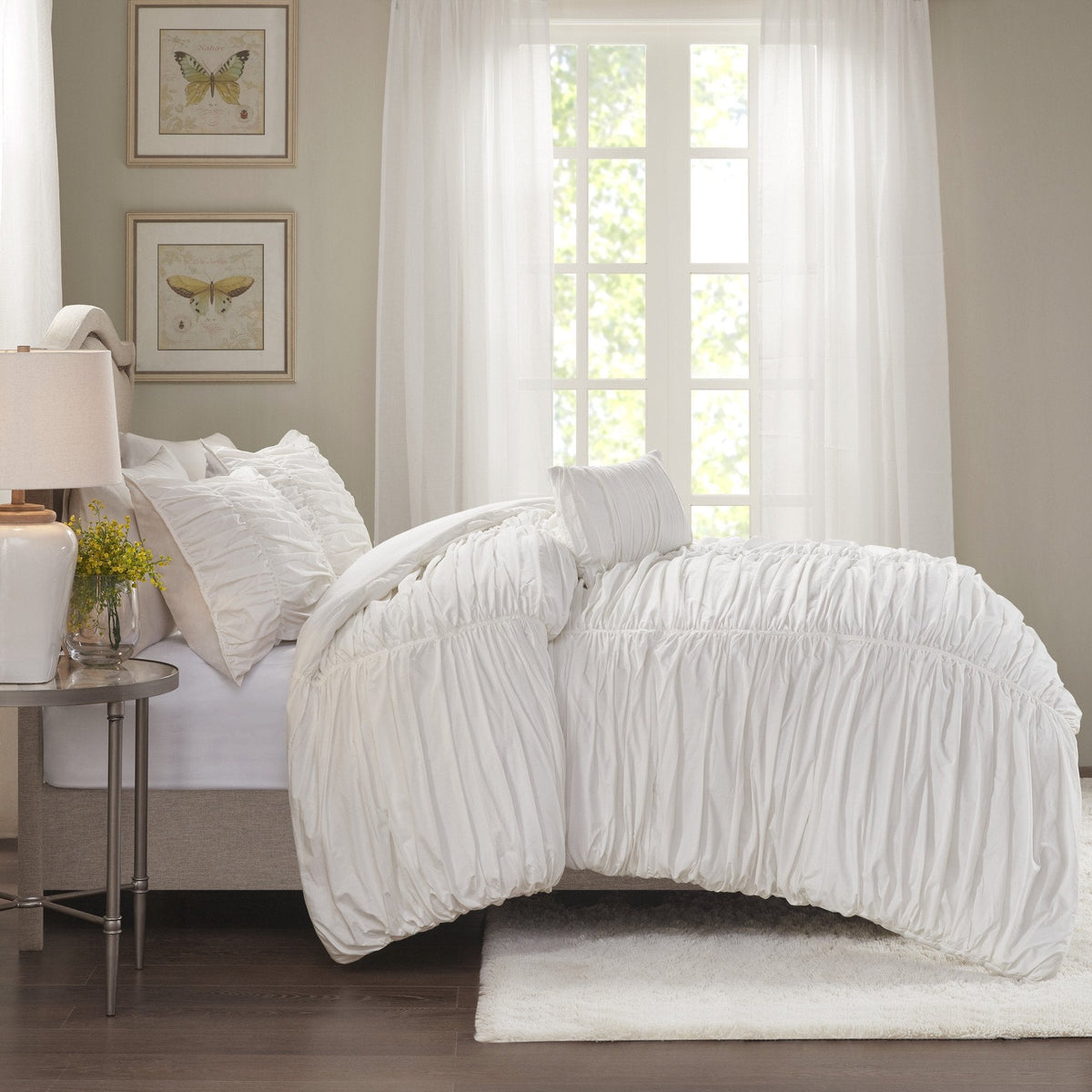 Delancey White 4-Piece Comforter Set Comforter Sets By Olliix/JLA HOME (E & E Co., Ltd)