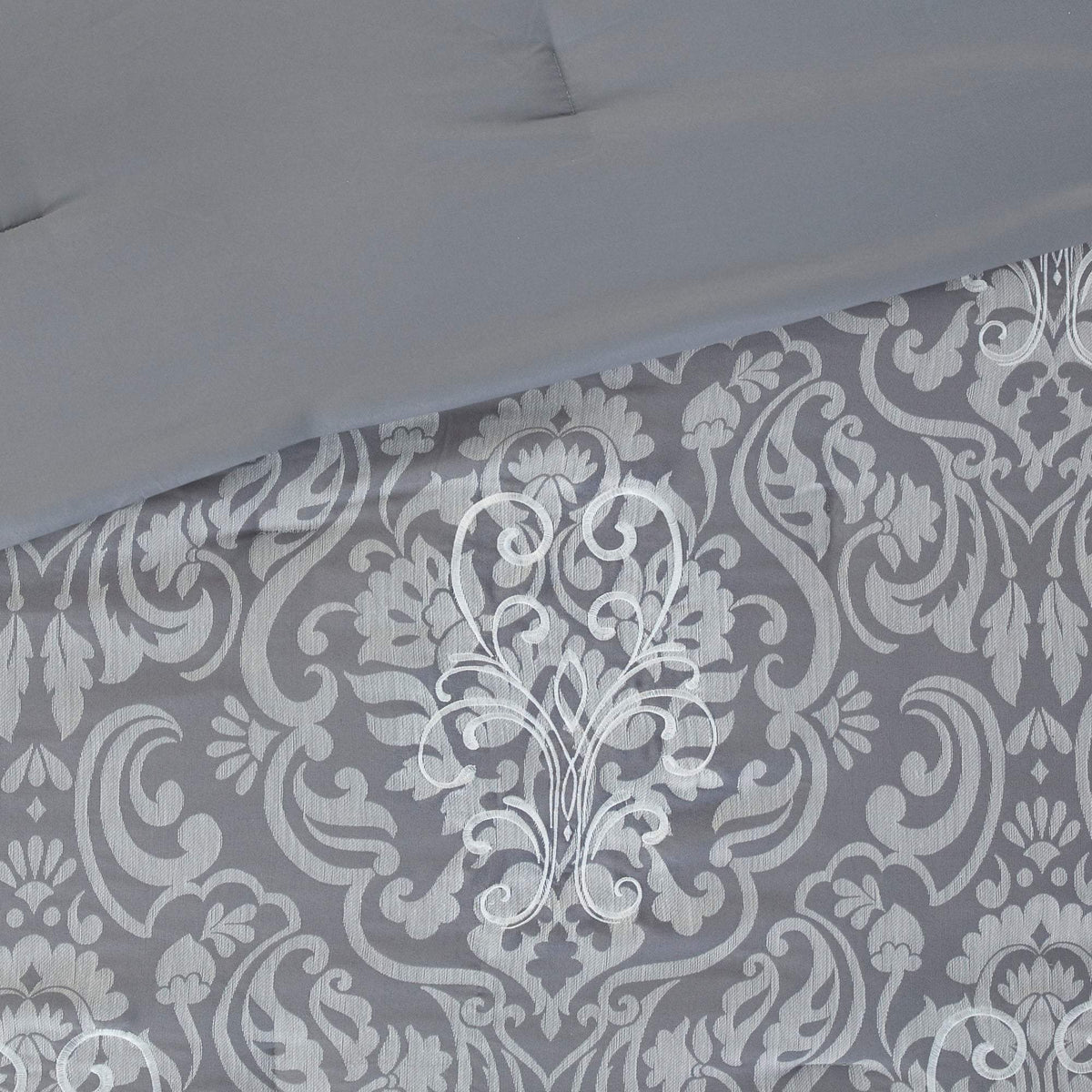 Flourish Gray 8-Piece Comforter Set Comforter Sets By Olliix/JLA HOME (E & E Co., Ltd)