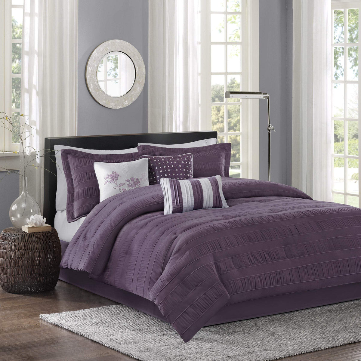 Hampton Plum 7-Piece Comforter Set Comforter Sets By Olliix/JLA HOME (E & E Co., Ltd)