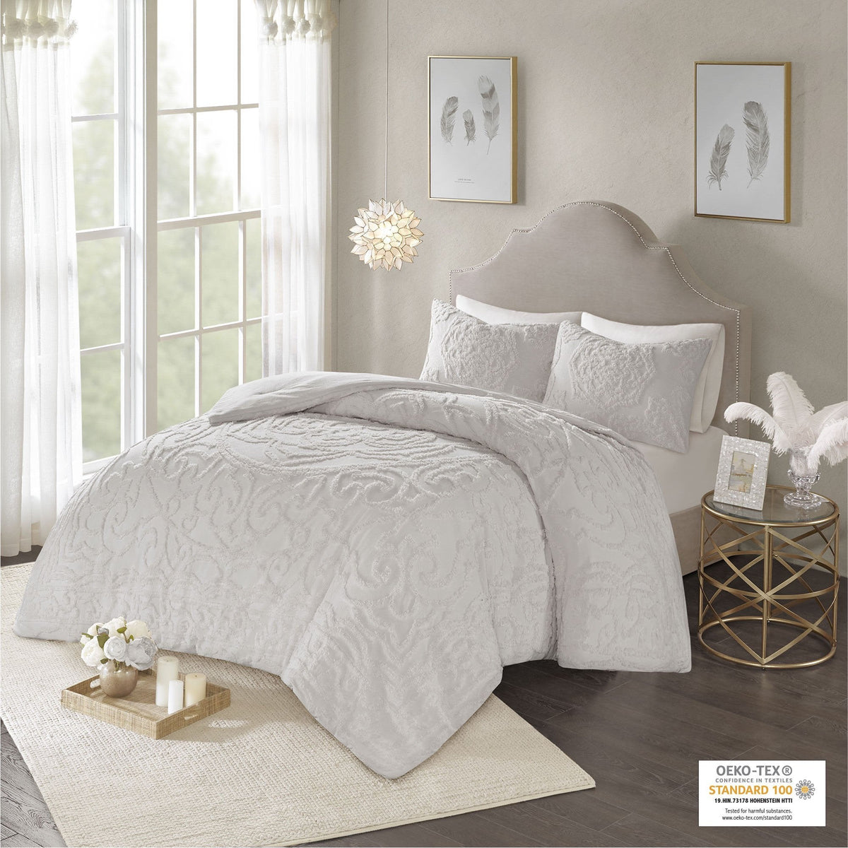 Laetitia Grey 3-Piece Comforter Set Comforter Sets By Olliix/JLA HOME (E & E Co., Ltd)