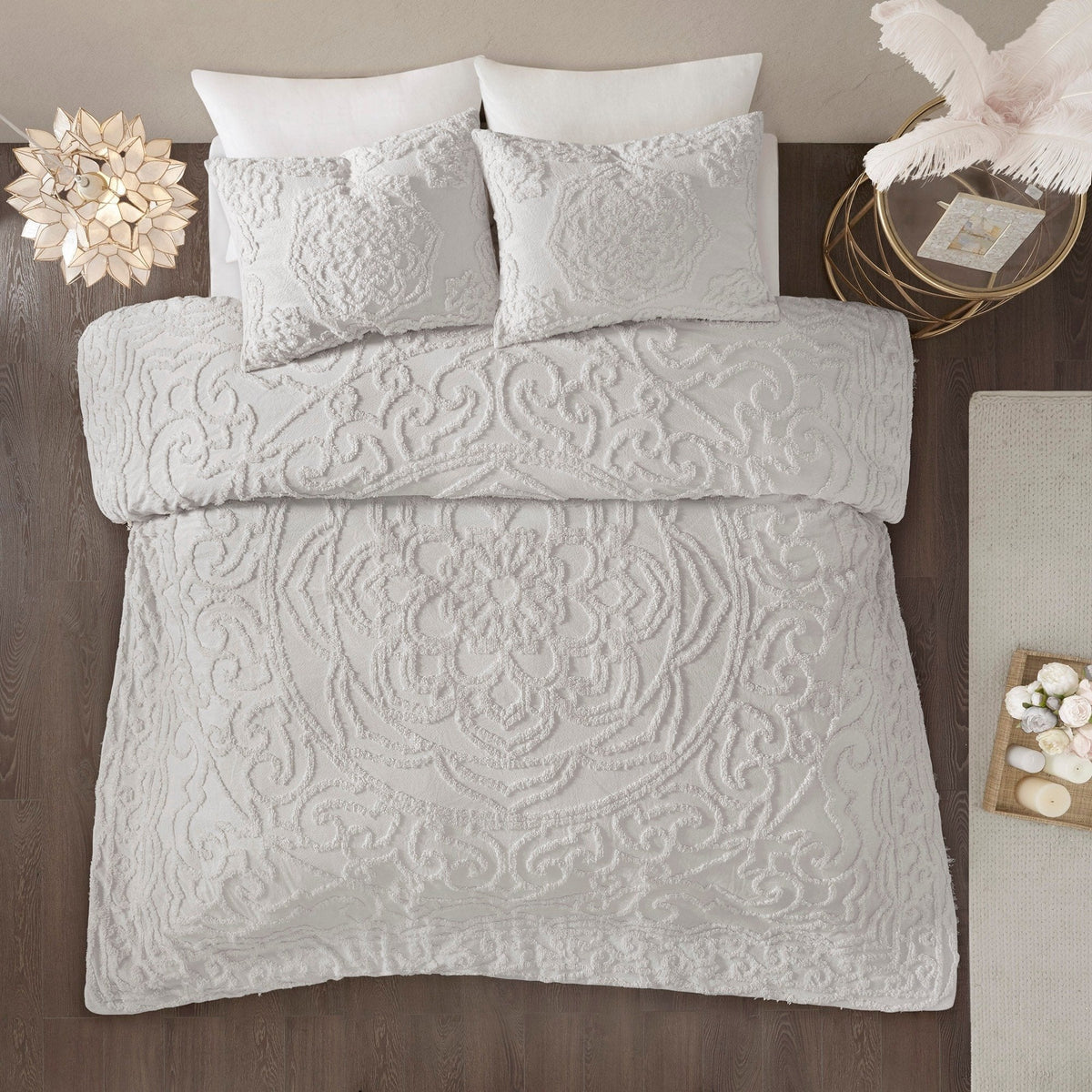 Laetitia Grey 3-Piece Comforter Set Comforter Sets By Olliix/JLA HOME (E & E Co., Ltd)