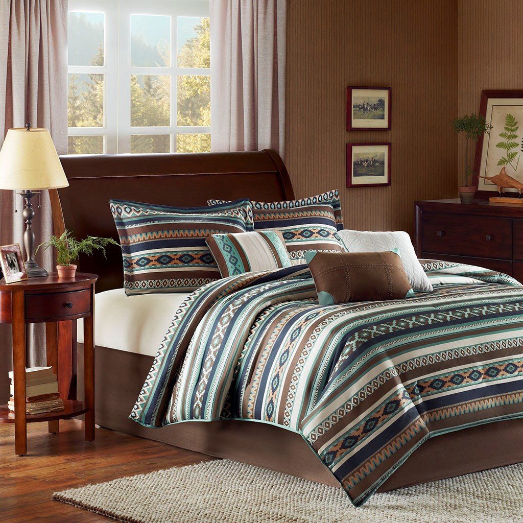 Malone Blue 7-Piece Comforter Set Comforter Sets By Olliix/JLA HOME (E & E Co., Ltd)