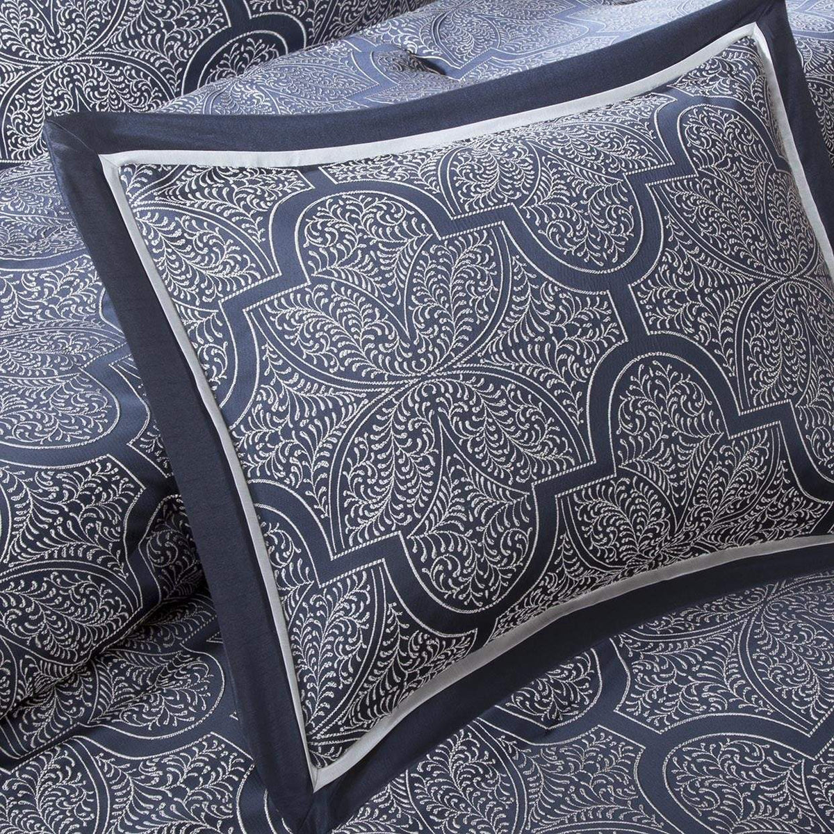 Medina Navy 8-Piece Comforter Set Comforter Sets By Olliix/JLA HOME (E & E Co., Ltd)