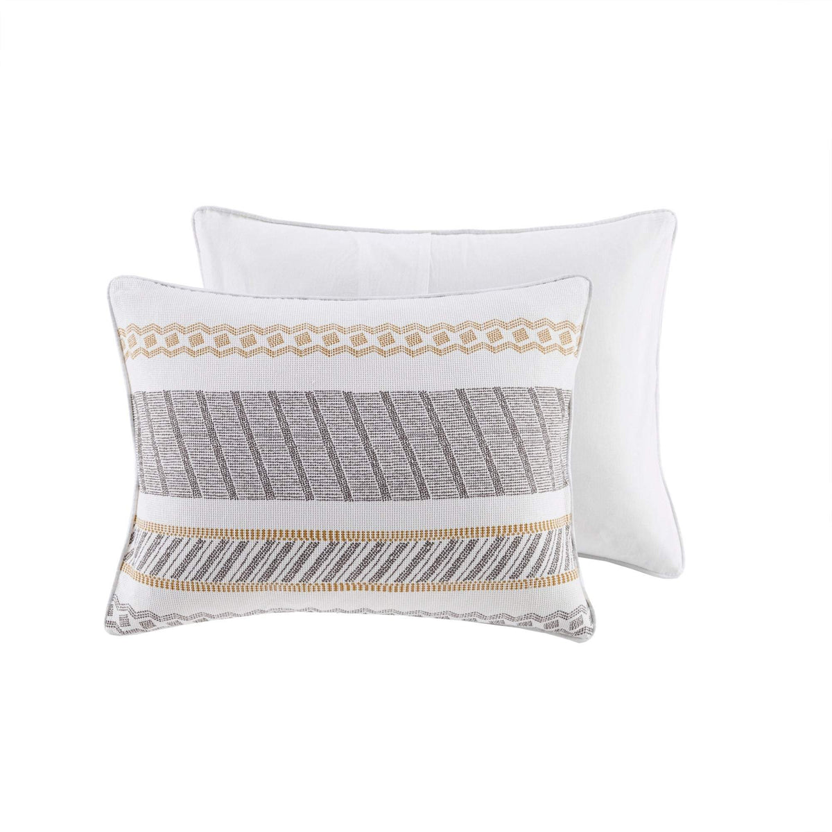 Newton Yellow/Charcoal 5-Piece Comforter Set Comforter Sets By Olliix/JLA HOME (E & E Co., Ltd)