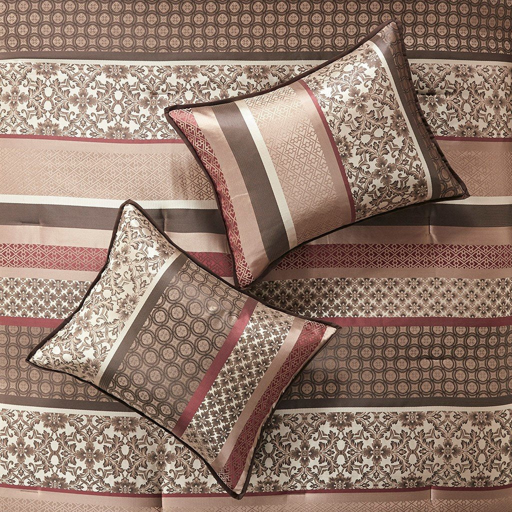 Princeton Red 7-Piece Comforter Set Comforter Sets By Olliix/JLA HOME (E & E Co., Ltd)