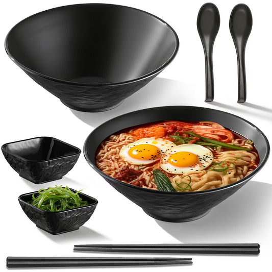 ReaNea 40oz Ramen Bowl Set with Chopsticks, Spoons & Dipping Bowls (2 Pack)
