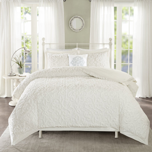 Sabrina White 4-Piece Comforter Set Comforter Sets By Olliix/JLA HOME (E & E Co., Ltd)