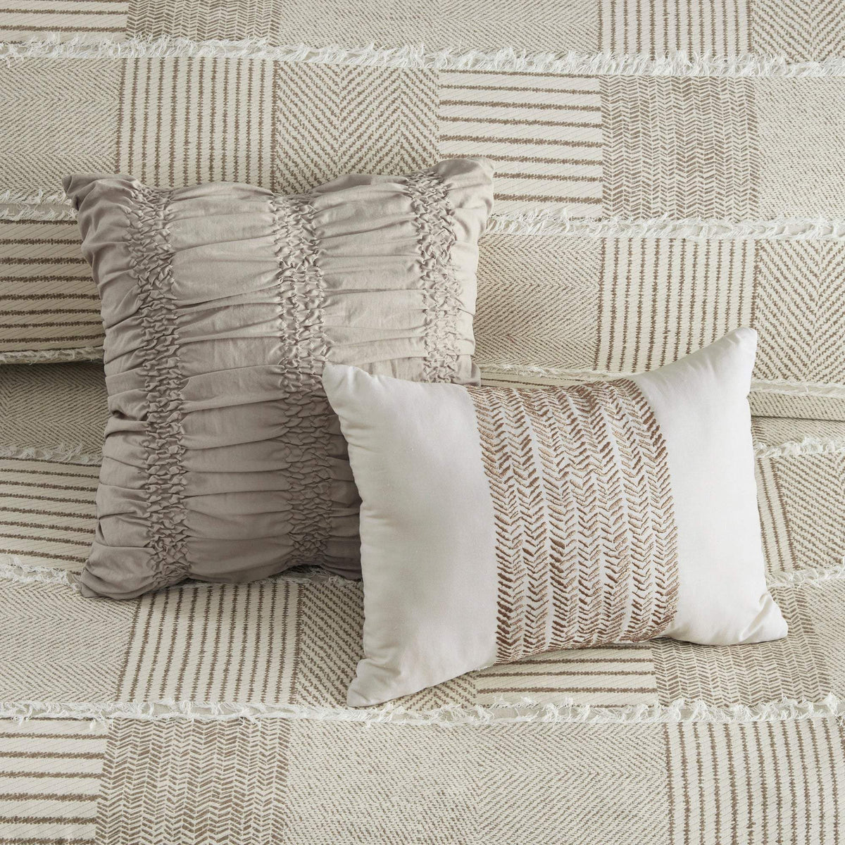 Schafer Taupe 5-Piece Comforter Set Comforter Sets By Olliix/JLA HOME (E & E Co., Ltd)