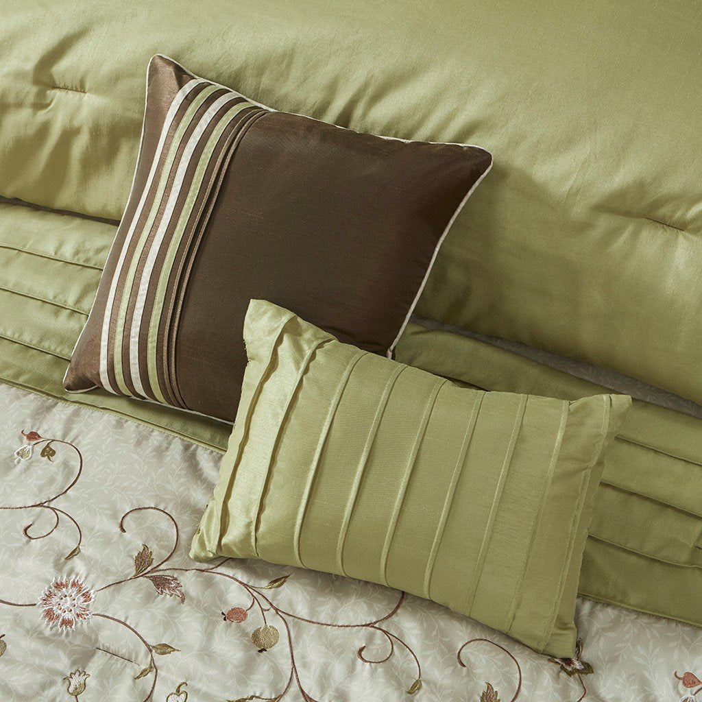 Serene Green 7-Piece Comforter Set Comforter Sets By Olliix/JLA HOME (E & E Co., Ltd)