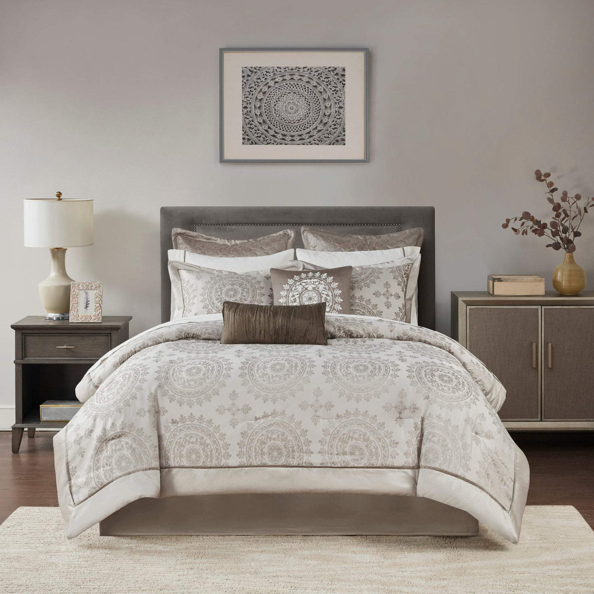 Tiburon Tan 12-Piece Comforter Set Comforter Sets By Olliix/JLA HOME (E & E Co., Ltd)