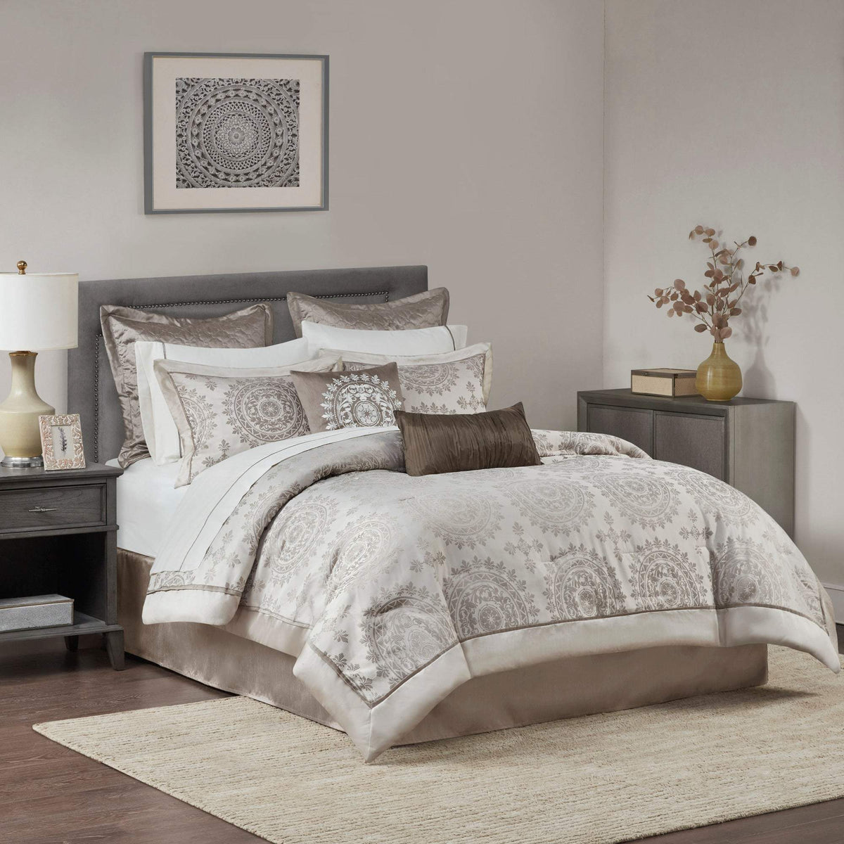 Tiburon Tan 12-Piece Comforter Set Comforter Sets By Olliix/JLA HOME (E & E Co., Ltd)