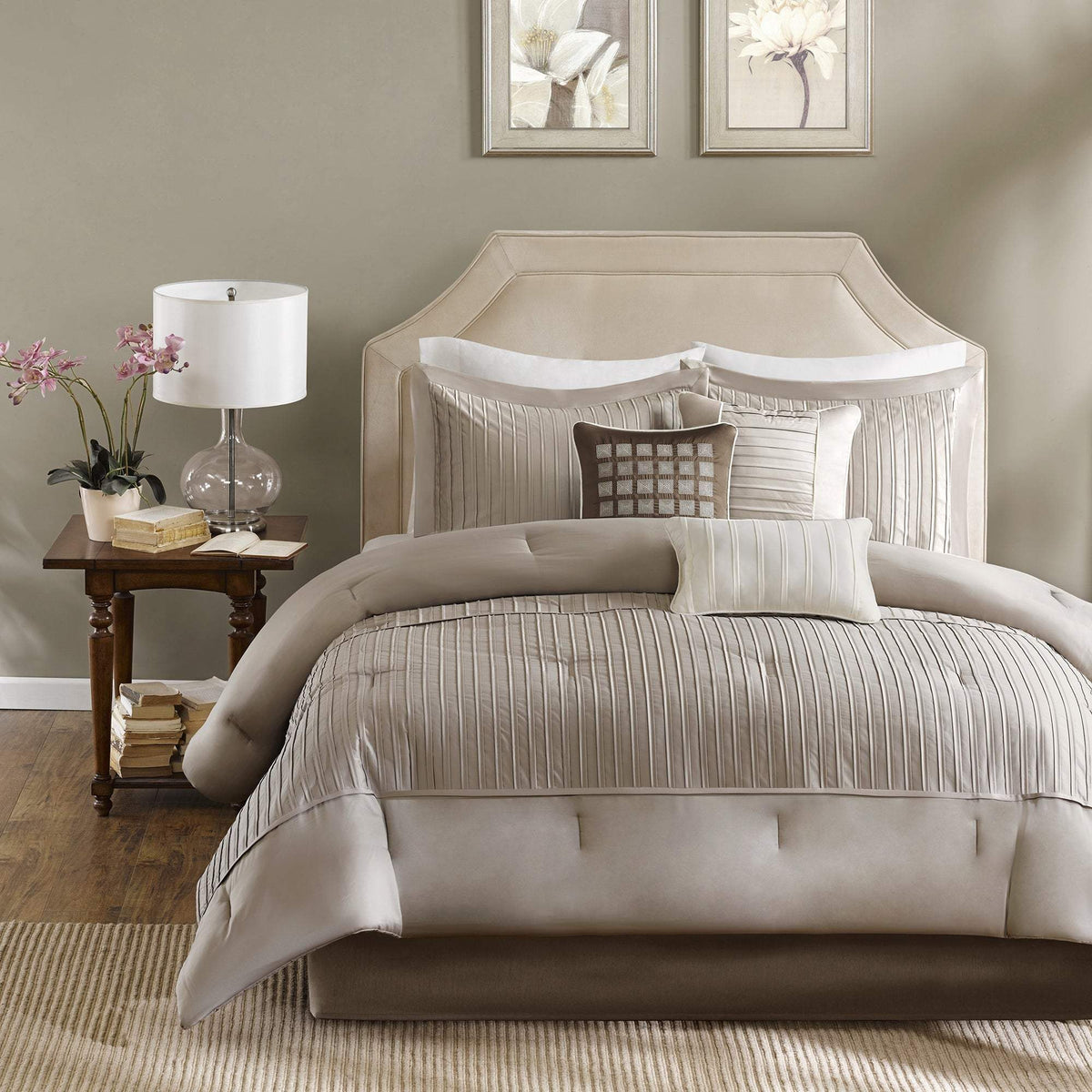 Trinity Taupe 7-Piece Comforter Set Comforter Sets By Olliix/JLA HOME (E & E Co., Ltd)