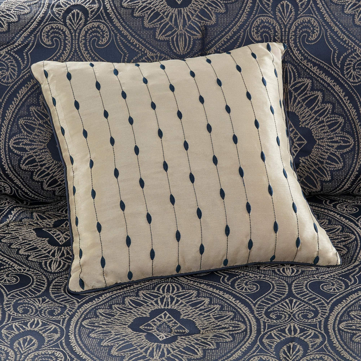 Tristen Navy 7-Piece Comforter Set Comforter Sets By Olliix/JLA HOME (E & E Co., Ltd)