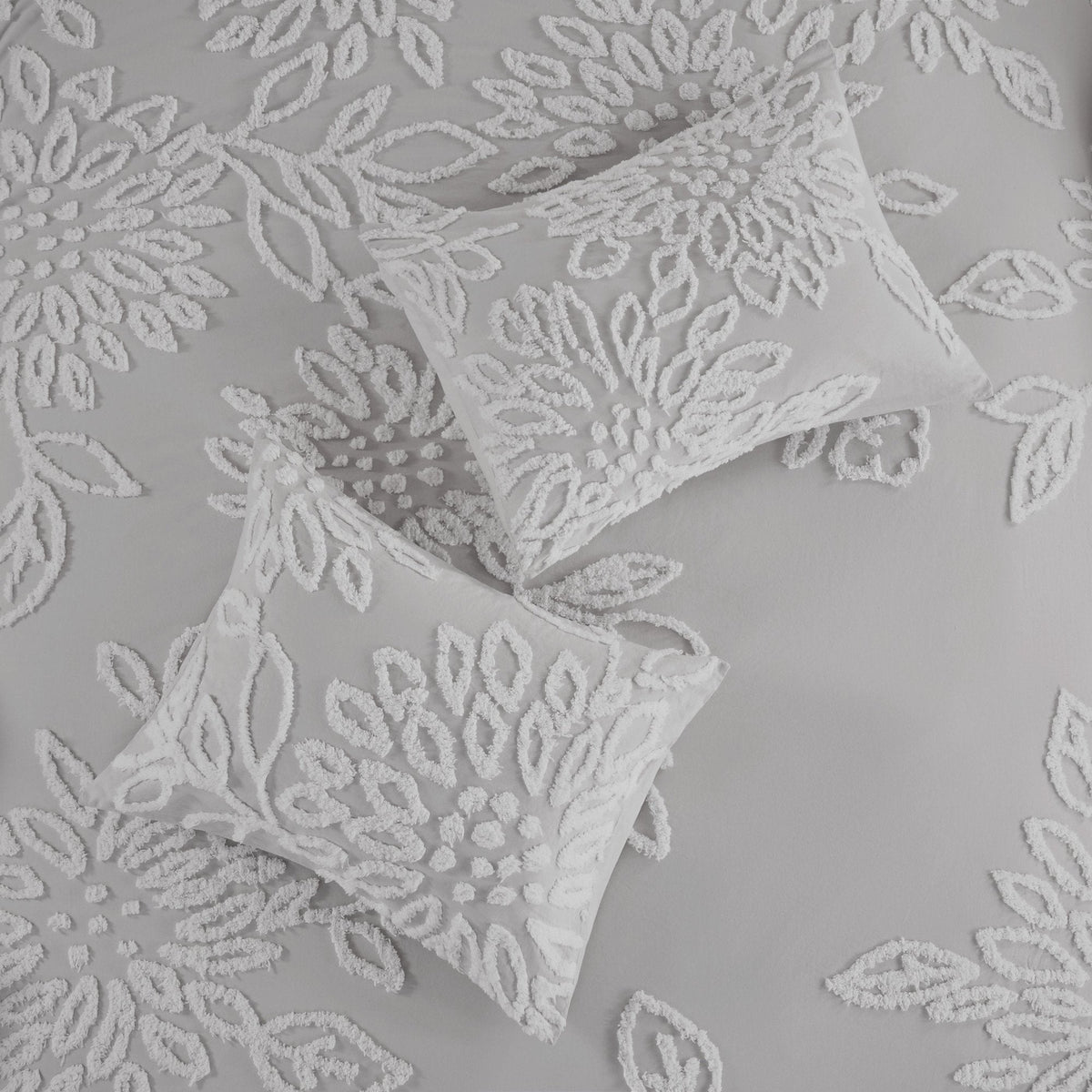 Veronica Grey/White 3-Piece Comforter Set Comforter Sets By Olliix/JLA HOME (E & E Co., Ltd)