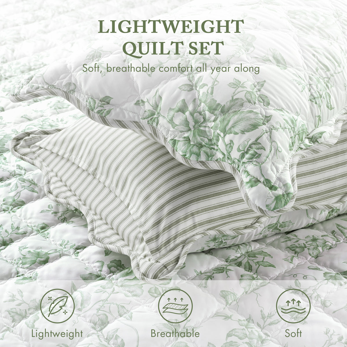 Adele Quilt Set - Green
