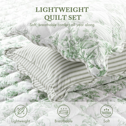 Adele Quilt Set - Green