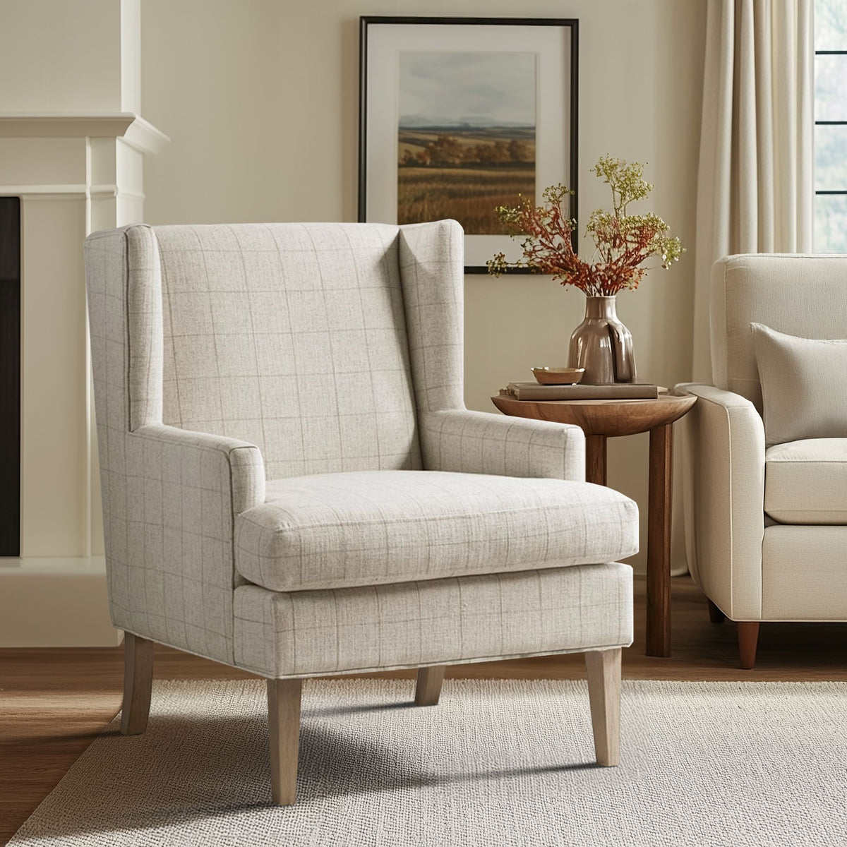 Decker Wingback Armchair - Beige
