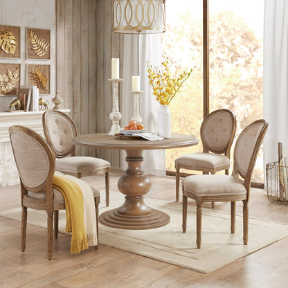 Lexi 46" Round Pedestal Dining Table - Reclaimed Walnut