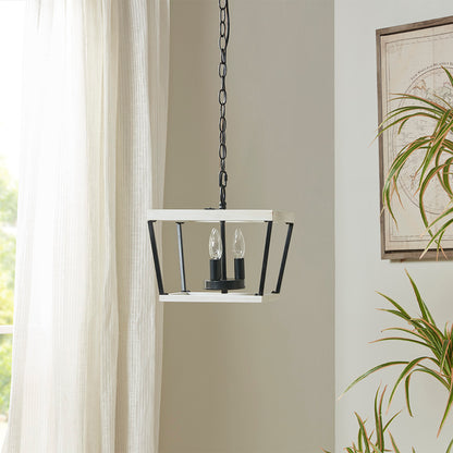 Adele Farmhouse Metal Pendant - White/Black