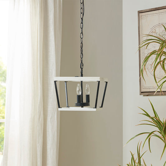 Adele Farmhouse Metal Pendant - White/Black