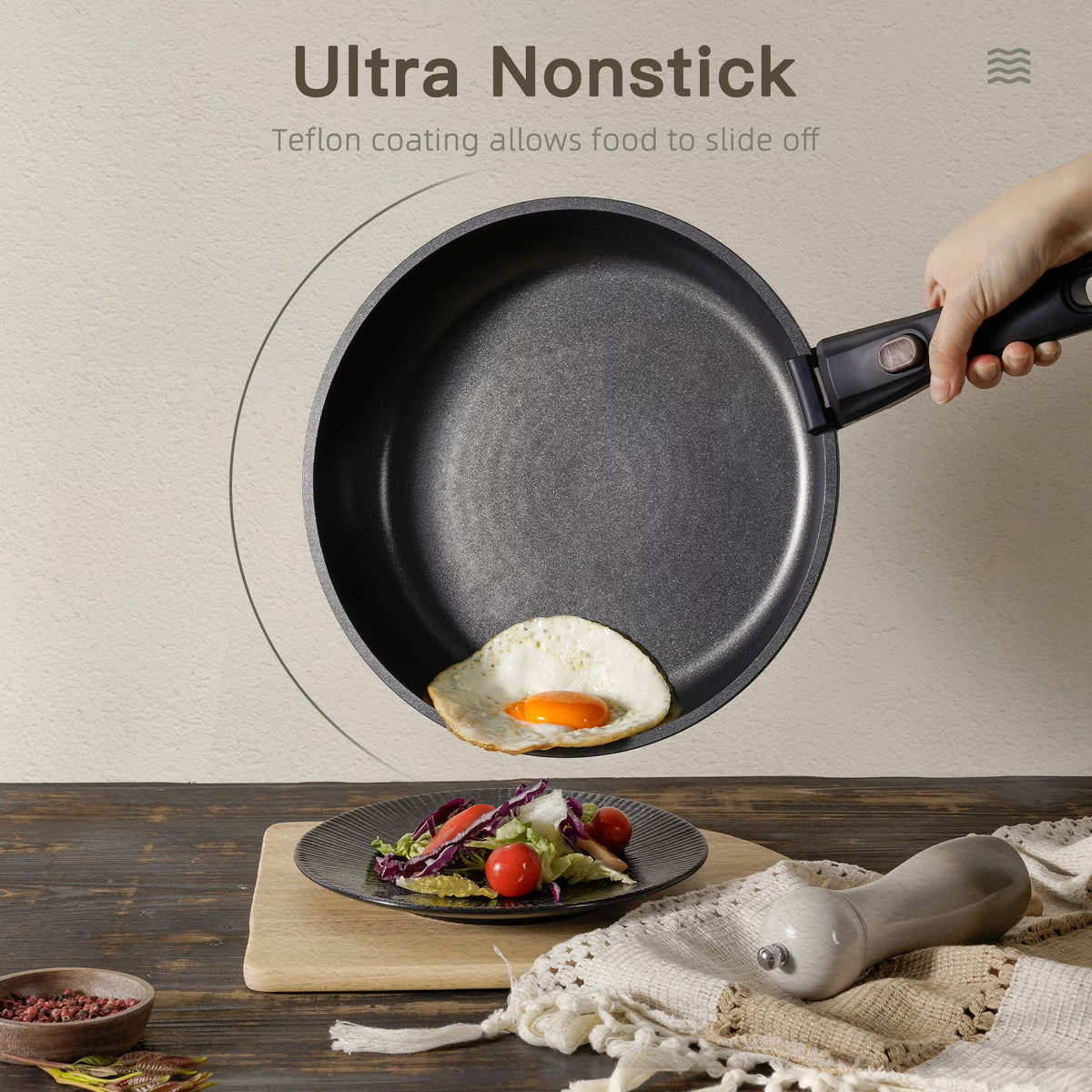 Astercook Stackable 20-Piece Pots & Pans Set – Space-Saving Nonstick Cookware