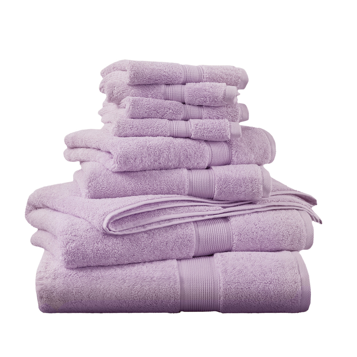 800GSM 100% Cotton 8 Piece Towel Set - Lilac