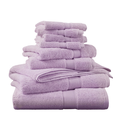 800GSM 100% Cotton 8 Piece Towel Set - Lilac