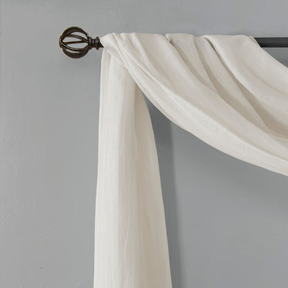 Harper Solid Crushed Scarf Sheer - White