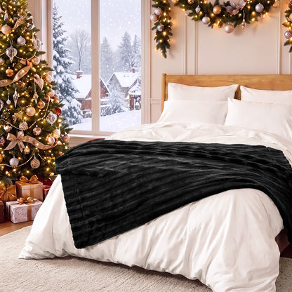 Duke Long Fur Throw - Black
