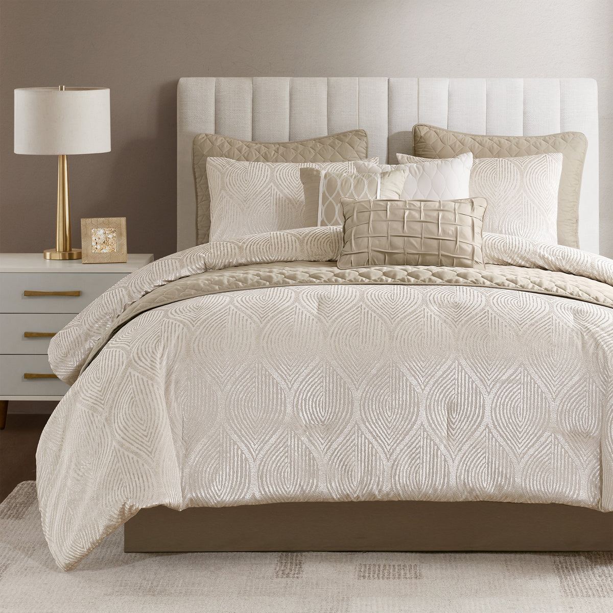 Nocturne Comforter Set - Champagne