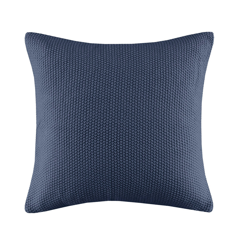 Bree Knit Square Pillow Cover - Indigo