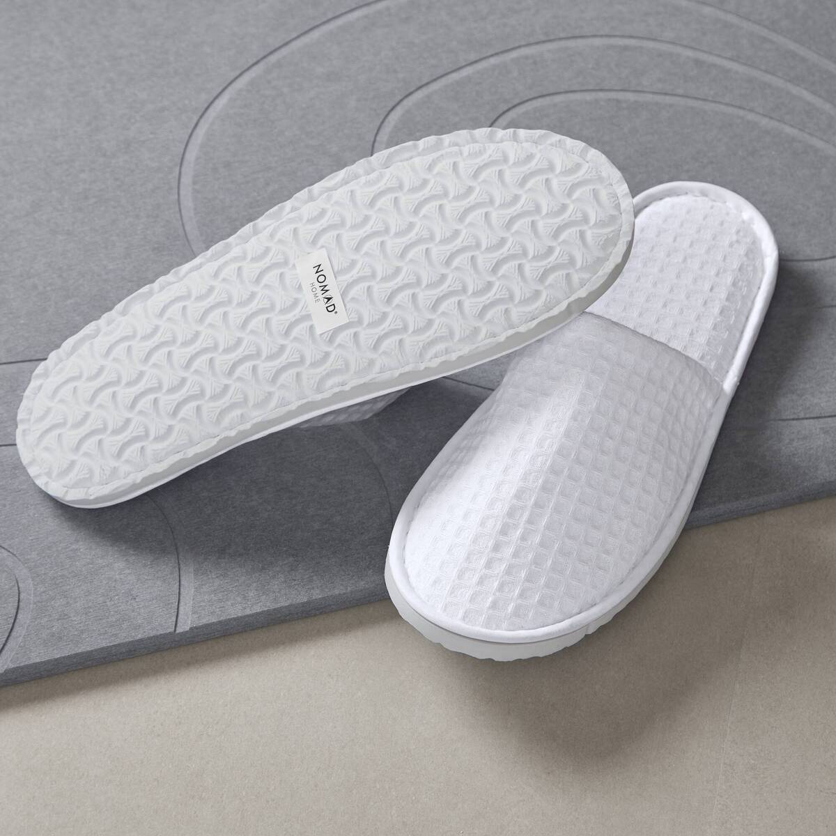 Waffle Premium Slippers - White