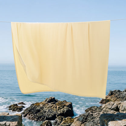 100% Certified Egyptian Cotton Blanket - Micro- herringbone Yellow