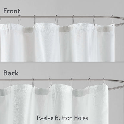 Ara Ombre Printed Seersucker Shower Curtain - Blue