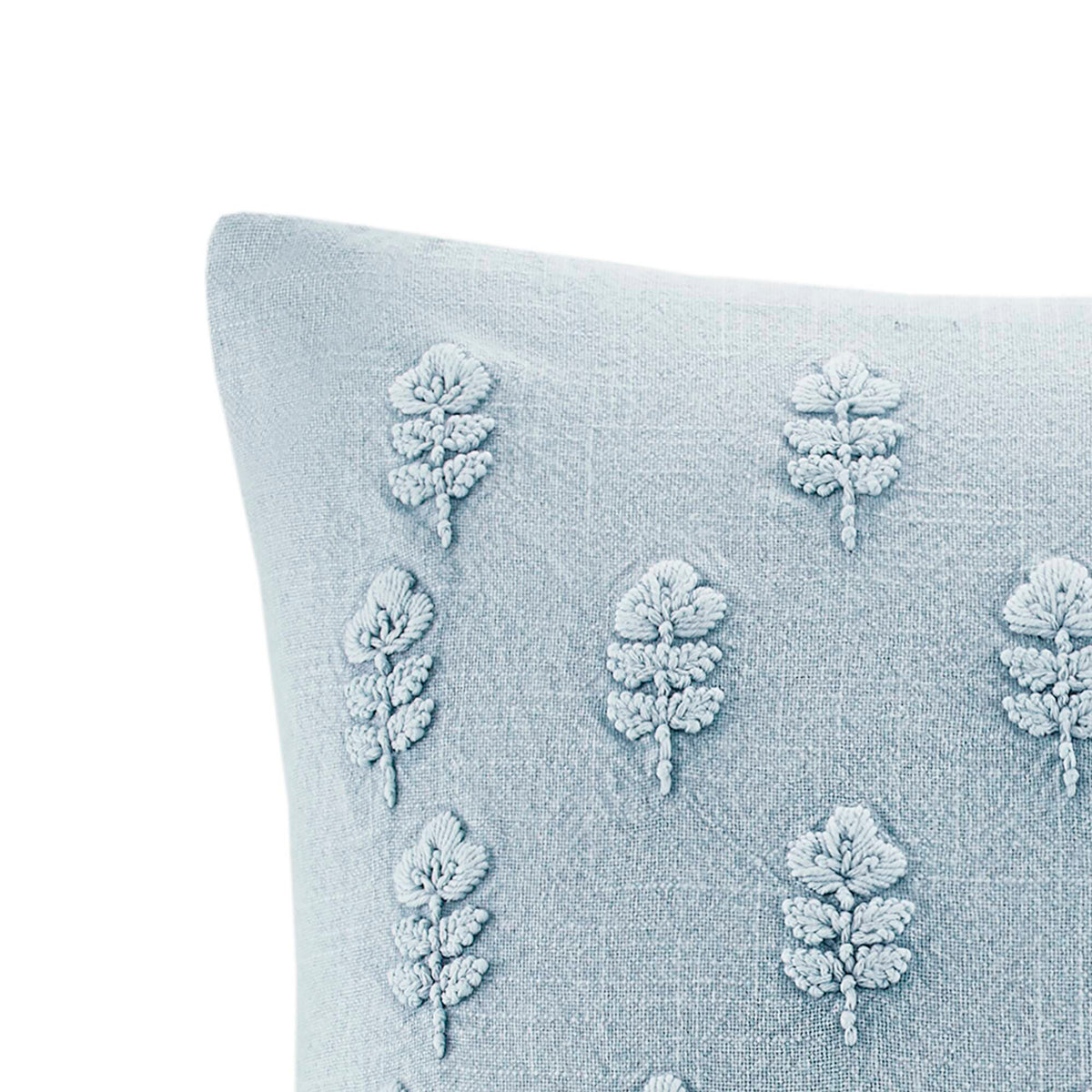 Ave Botanical 1 Piece Cotton Pillow Cover - Blue