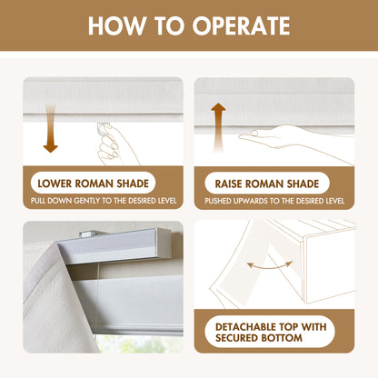 Quincy Cordless Roman Shade - White