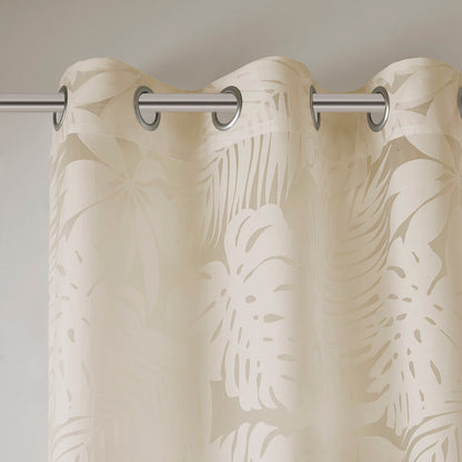 Leilani Palm Leaf Burnout Window Sheer - Natural