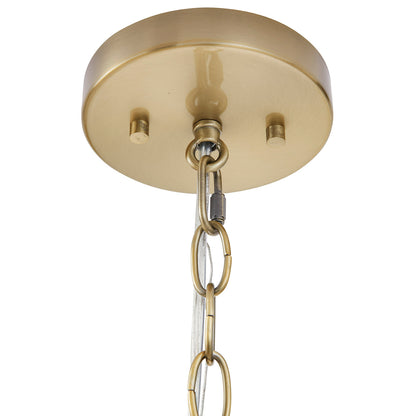 Elegenza 6-light Chandelier with Fabric Drum Shades - Antique Gold