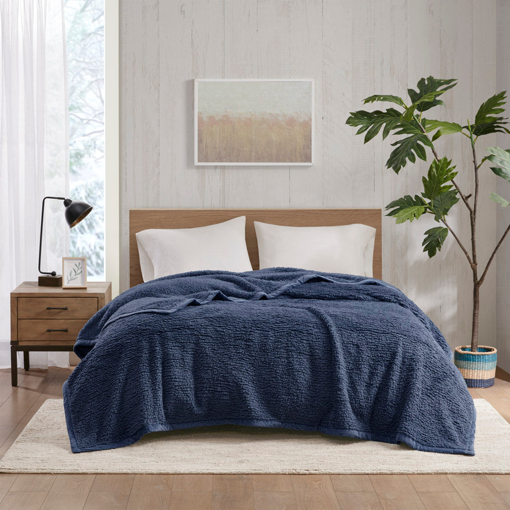 Burlington Berber Blanket - Navy