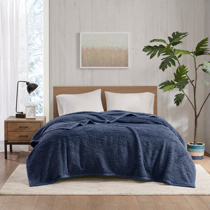 Burlington Berber Blanket - Navy