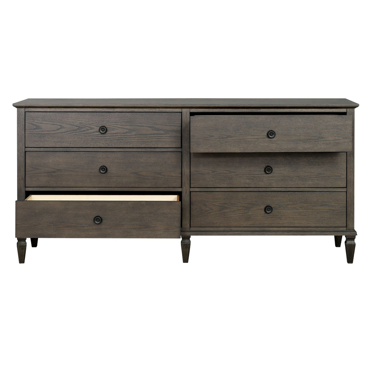 Victoria 6-drawer wood dresser (70") - Antique Brown