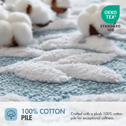 Serene Cotton Tufted Bath Rug - Blue